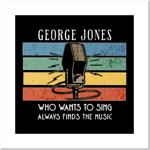 george jones/ vintage microphone art Wall Art by girls store